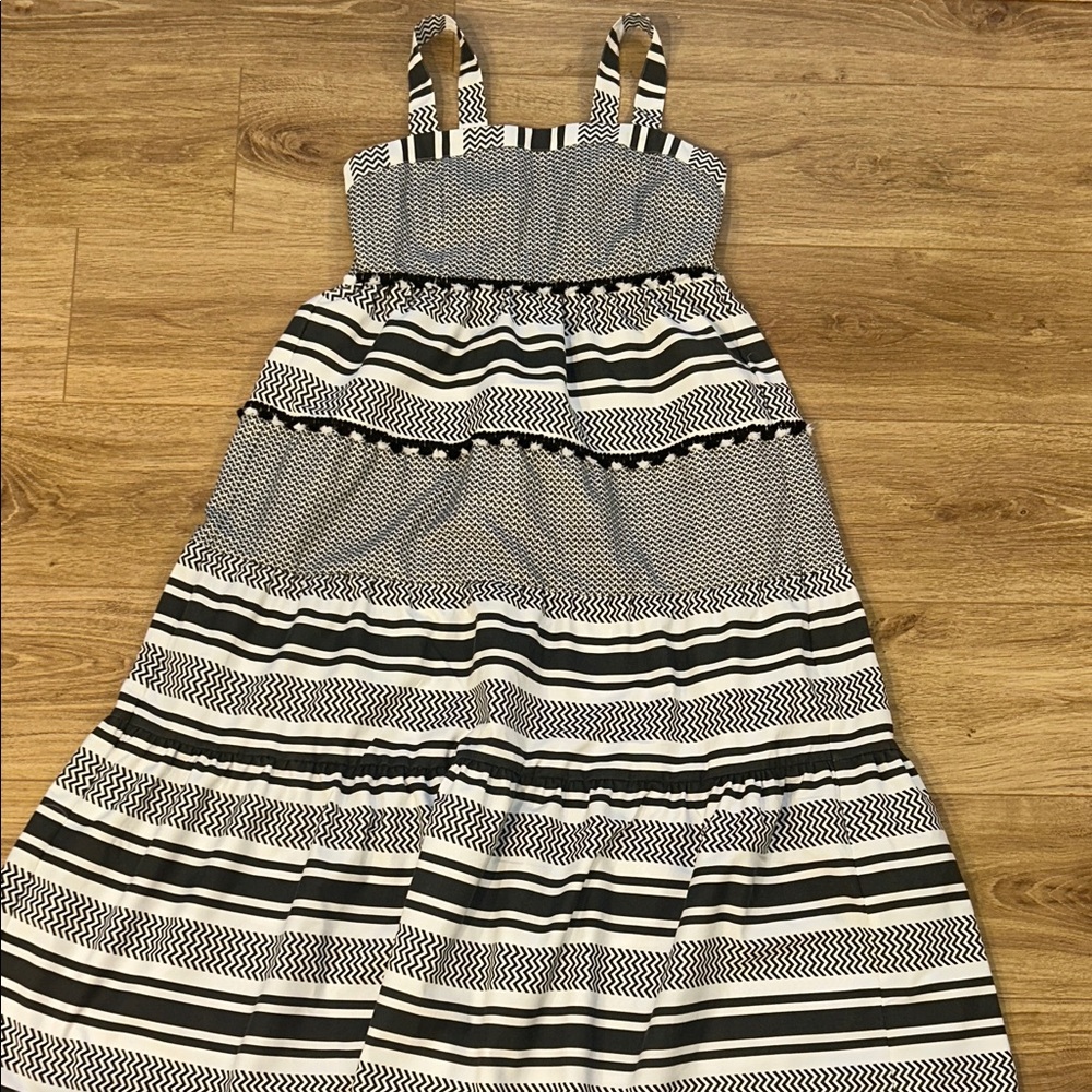 Black and White Striped Maxi Dress